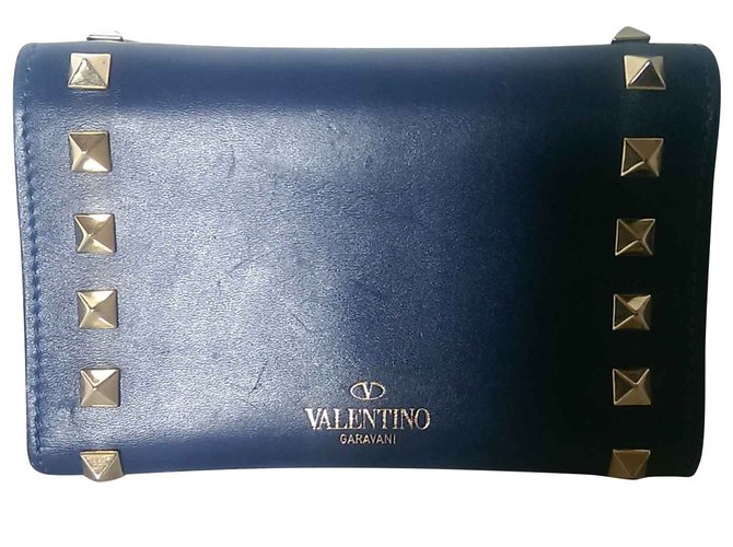 Valentino Garavani Purses, wallets, cases Blue Leather  ref.102197