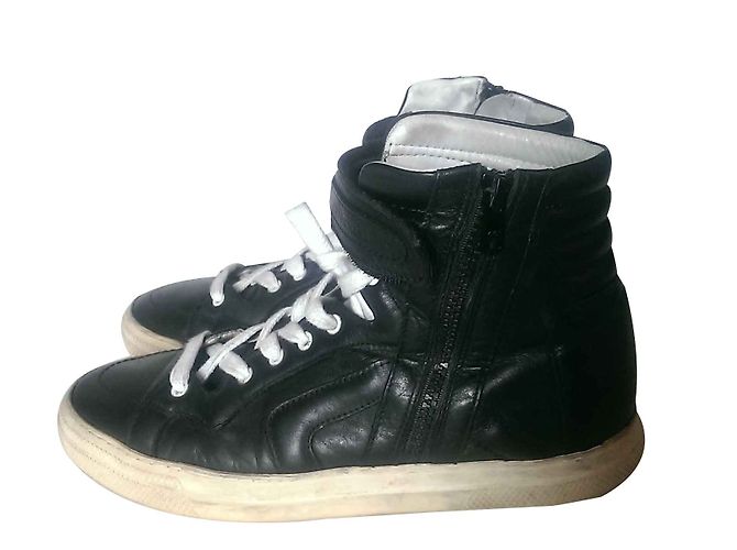 Sneakers alte Pierre Hardy in pelle nera Nero