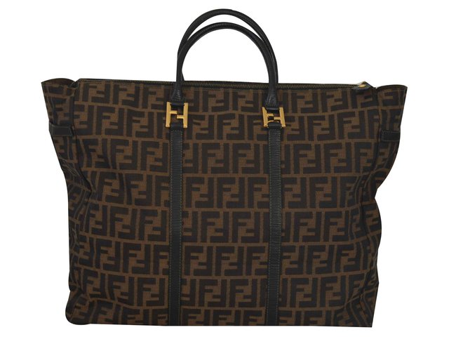 Fendi Handbags Dark brown Cloth  ref.102218