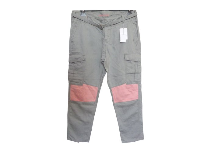 Autre Marque Pants, leggings Khaki Linen  ref.102231