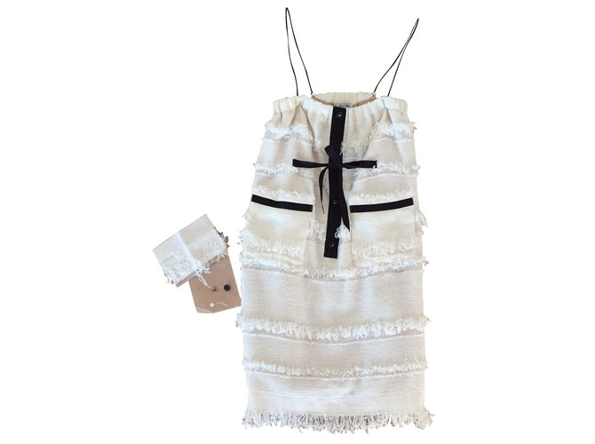 Chanel Dresses White Cotton Wool  ref.102238
