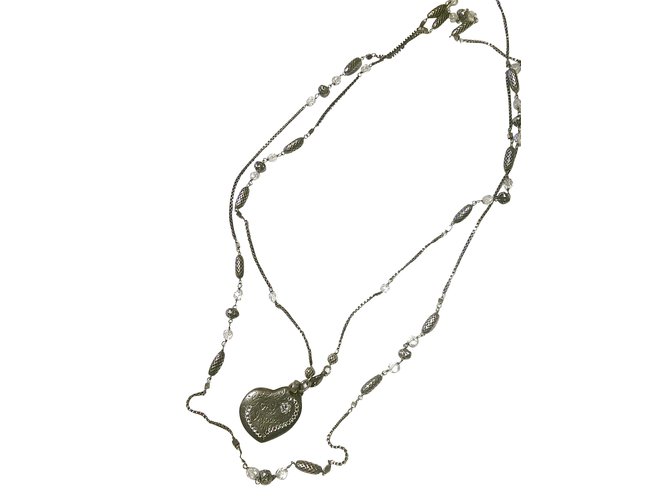 Gas Lange Halsketten Silber Metall Perle  ref.102241