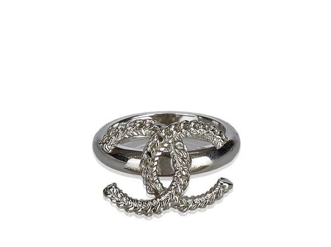 Chanel CC Silver-Tone Ring Silvery Metal  ref.102295