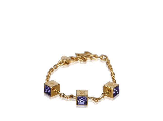 Louis Vuitton Pulsera de cristal gamble Dorado Púrpura Metal  ref.102304