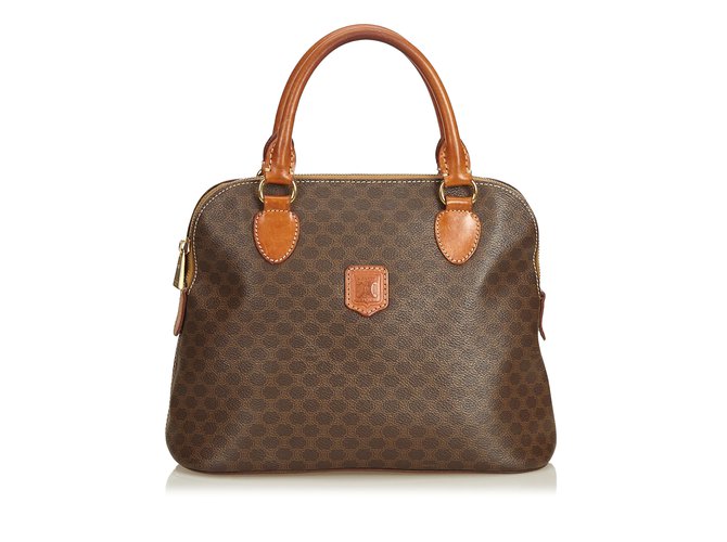 Céline Macadam Handbag Brown Leather Plastic  ref.102312
