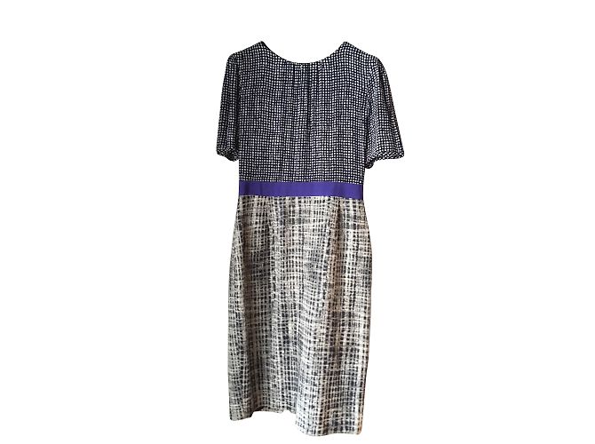 Vestido de lápiz Lk Bennett algodón azul gris violeta Púrpura