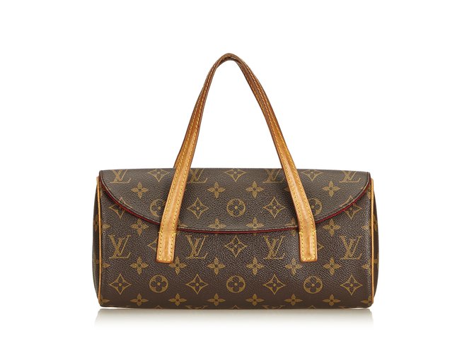 Louis Vuitton Monogram Sonatine Brown Leather Cloth  ref.102461