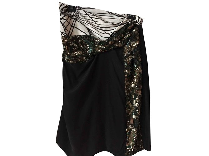 Dries Van Noten Skirts Black Metallic Silk  ref.102538