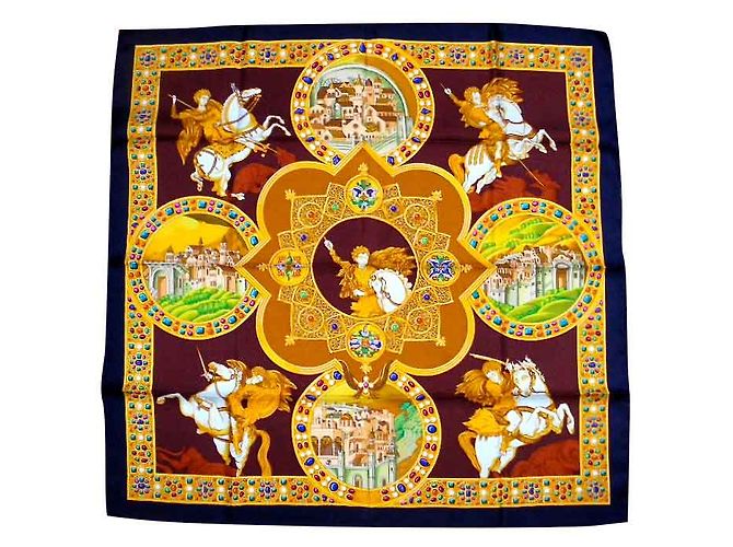 Hermès Il TRIONFO di PALADIN Multicolore Seta