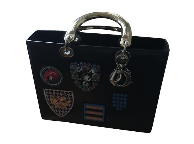 Christian Dior Lady Dior Borsa a mano in pelle nera Nero