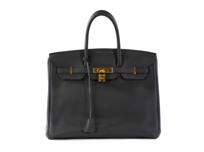 Hermès HERMES BIRKIN 35 black Togo leather, GHW in excellent condition!  ref.102741