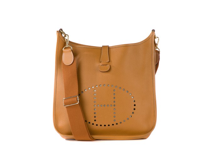 Hermès bag Evelyne GM leather cow Ardenne Gold in very good condition! Golden  ref.102744