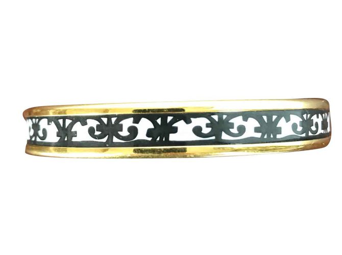 Hermès Bracelet émail Acier Noir  ref.102748