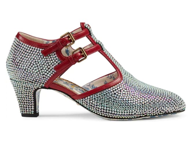 Gucci Heels Silvery Leather  ref.102774