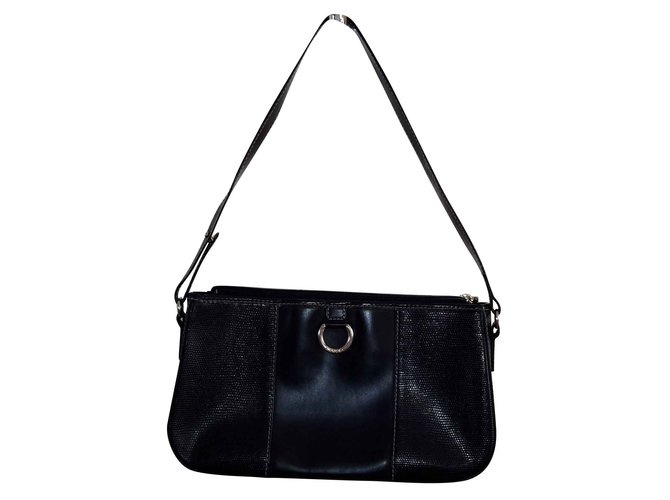 Vintage leather Lancel bag Black  ref.102841