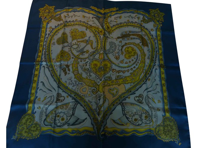 Hermès With all my heart Blue Silk  ref.102852