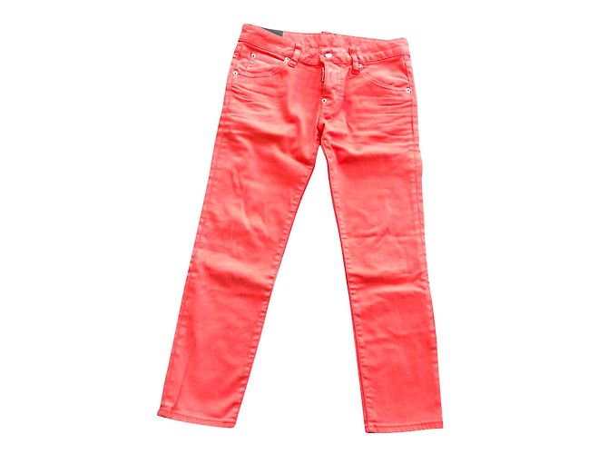Jeans Cropped Glam Dsquared2 Corallo Denim
