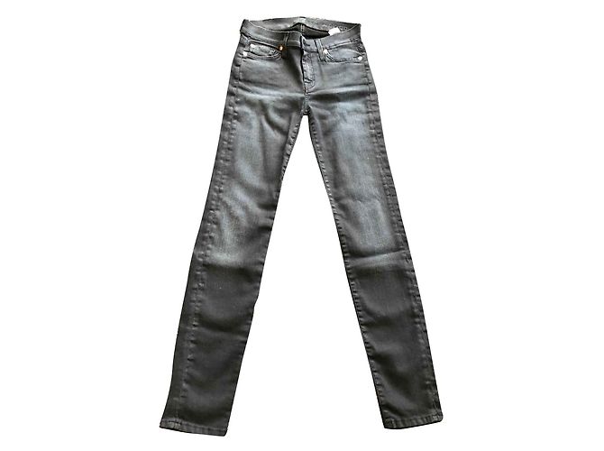 7 For All Mankind Slim Jeans Schwarz Denim Größe 26