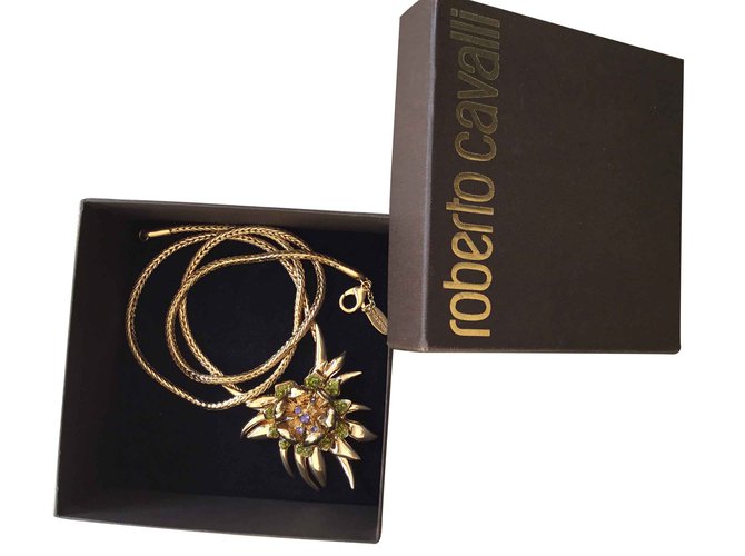 Roberto Cavalli Long necklace Golden Metal  ref.102875