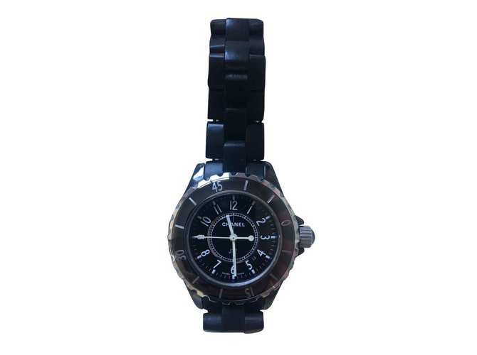 Chanel Relógios finos Preto Sintético  ref.102911
