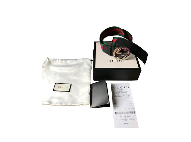 Gucci Cintura web Multicolore Pelle  ref.102926