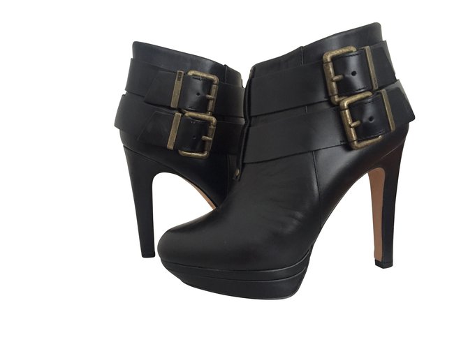 Diesel Ankle boots with buckles Black Leather  ref.102939