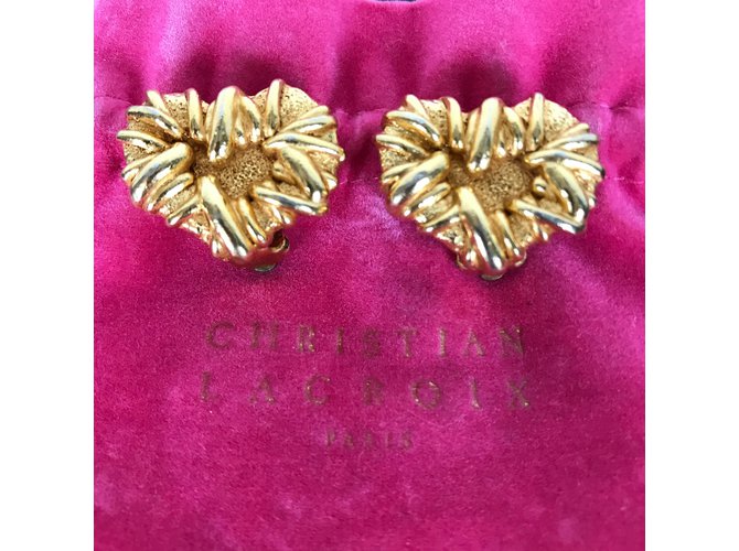 Christian Lacroix earrings Golden Metal  ref.102953