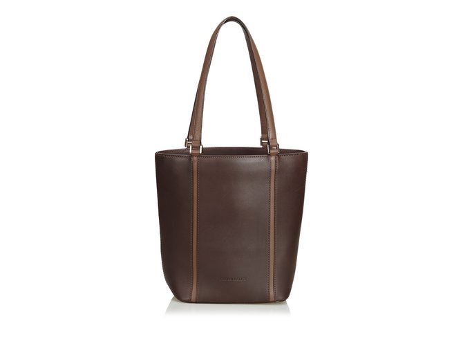 Burberry Leather Tote Bag Brown Dark brown  ref.103088
