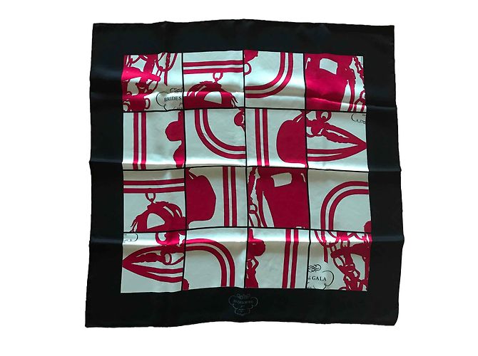 Hermès Schal 70 Hermes Vintage Seide "Unordentlich" Rot 
