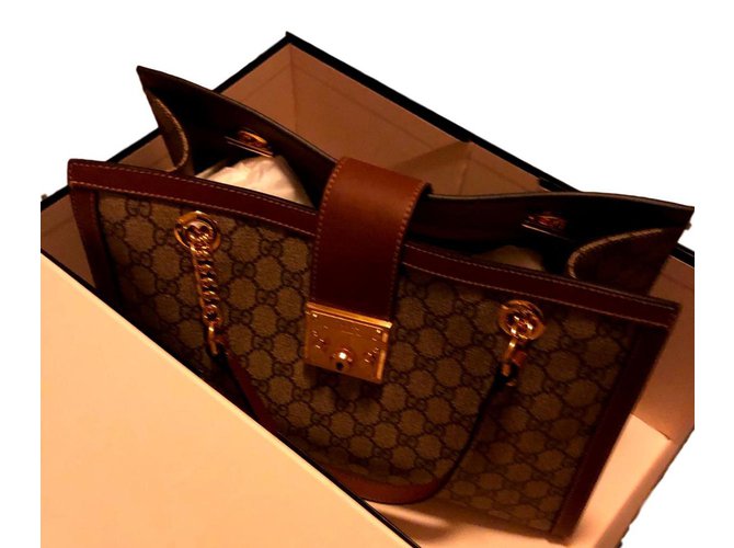 Gucci Padlock pattern GG Caramel Leather  ref.103132