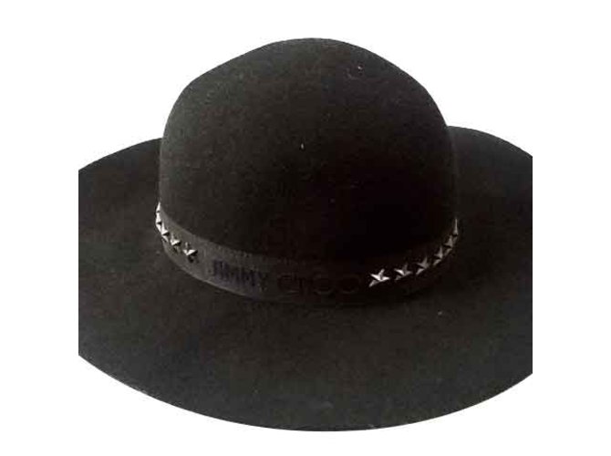 Jimmy Choo Sombreros Negro Lana  ref.103155