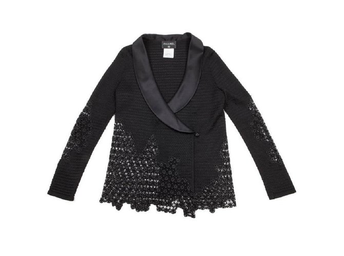 Chanel Jackets Black Viscose  ref.103166