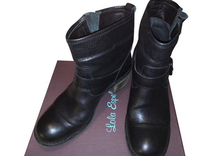 Autre Marque Lola Espeleta Ankle Boots Black Leather  ref.103211