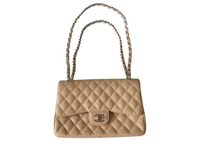Chanel TIMELESS 2.55 Bege Couro  ref.103225
