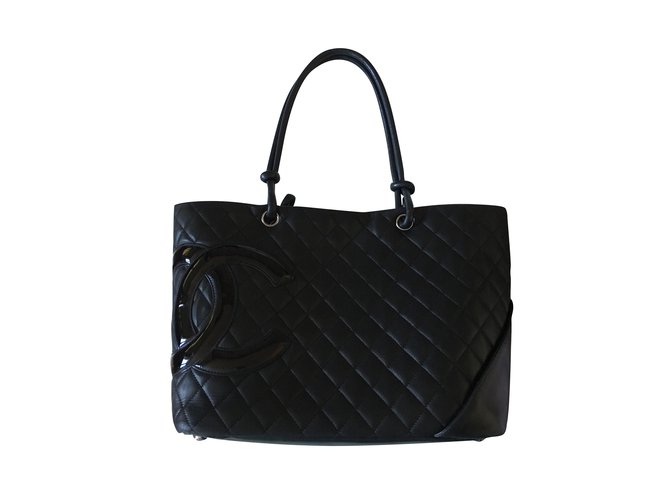 Chanel Bolsas Preto Couro  ref.103226