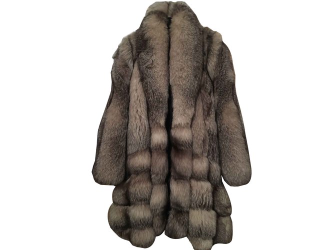 Autre Marque Fur coat single piece Grey  ref.103230