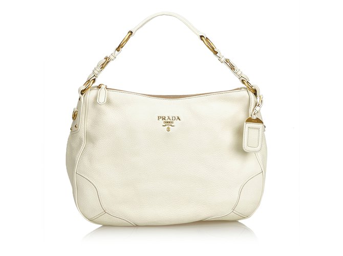 Prada Borsa a tracolla in pelle Bianco Crudo  ref.103256