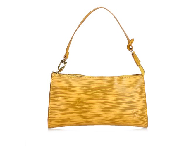 Louis Vuitton Epi Pochette Accessoires Amarelo Couro  ref.103260