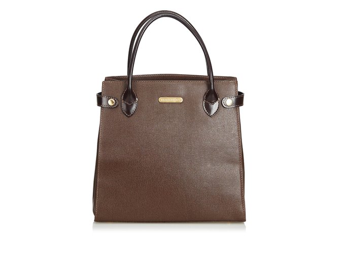 Burberry Leather Handbag Brown Dark brown  ref.103301