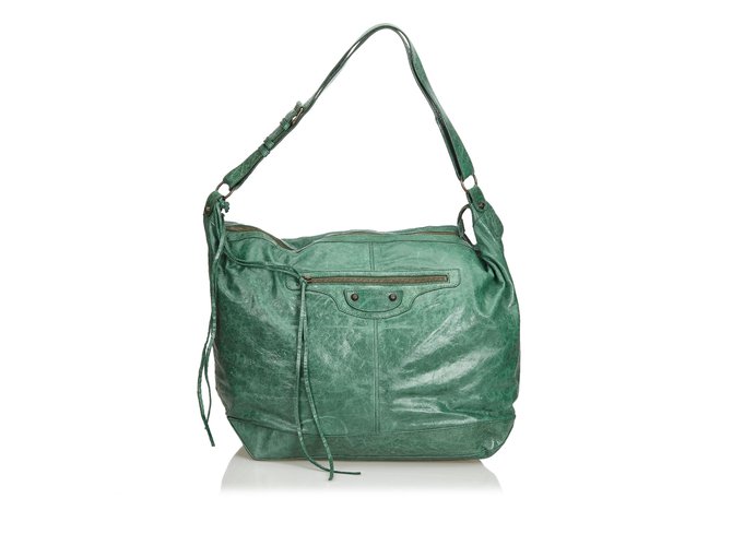 Balenciaga Leather Courier Hobo Bag Green  ref.103322