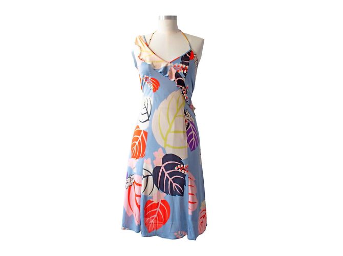 Vestido Kenzo de punto de seda Estampado Tropical Multicolor