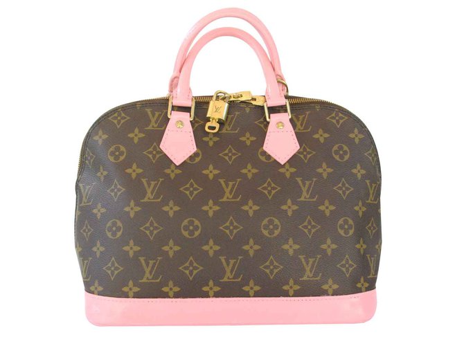 Louis Vuitton ALMA MONOGRAM Pink Golden Leather Cloth ref.103367 - Joli  Closet