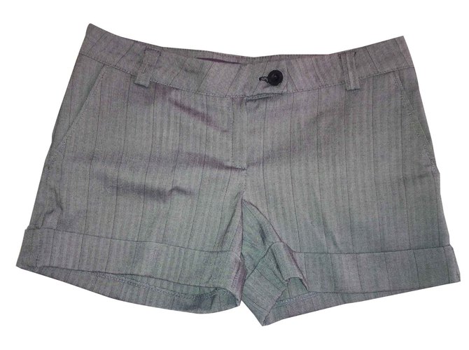Autre Marque Pantalones cortos Negro Blanco Algodón  ref.103412