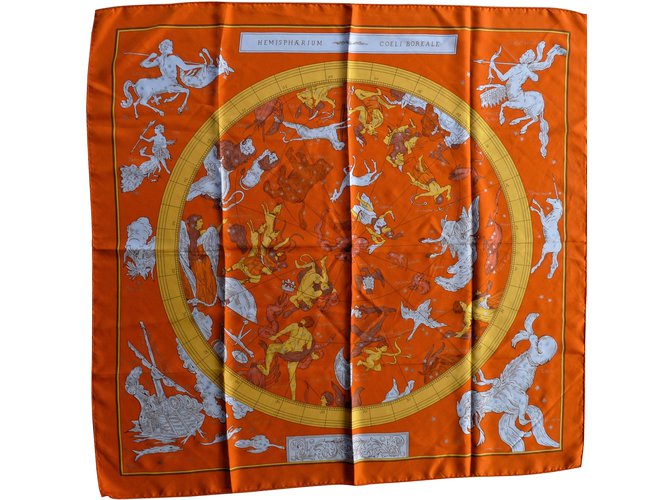 Hermès Foulards de soie Orange  ref.103460