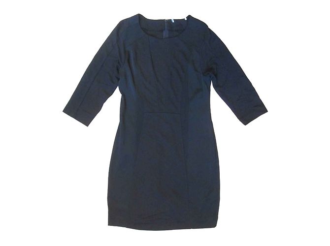 Les Petites Schwarzes Bi Material Kleid