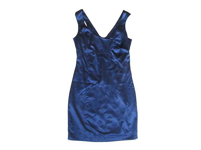 Patrizia Pepe Kleid aus blauem Satin Marineblau