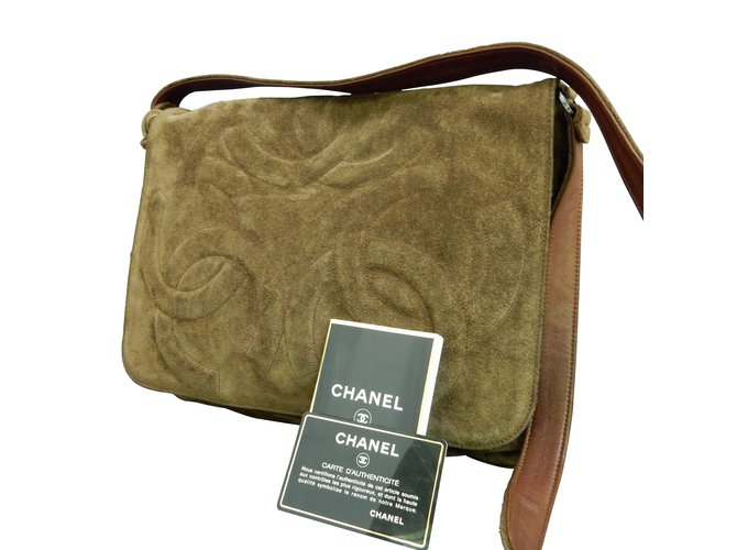 Chanel Shoulder bag Brown Suede  ref.103867