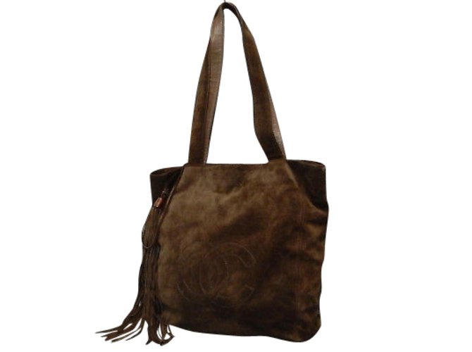 Chanel Shoulder bag Brown Suede  ref.103929