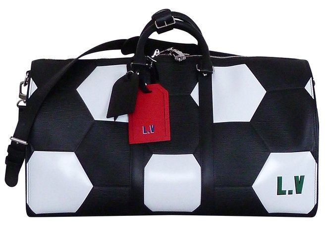 Louis Vuitton Keepall 50 Epi World Cup 18 Limited Edition Cuir Noir  ref.104036