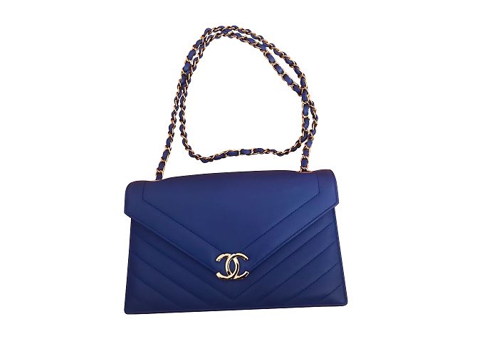 Chanel La Pausa Bolsa de couro azul elétrico